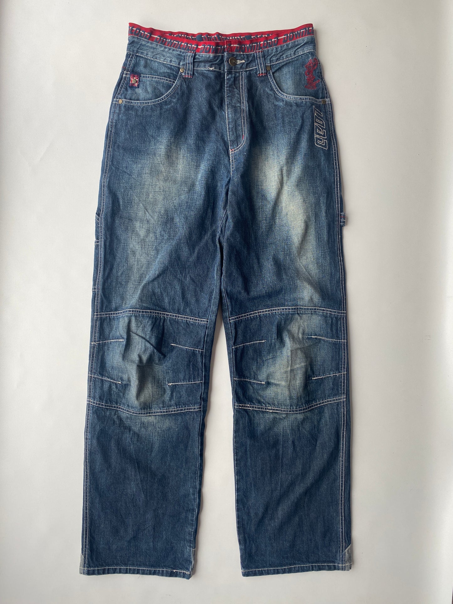 Download dark denim baggy Jeans mid waist Skater, S, M