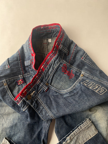 Download dark denim baggy Jeans mid waist Skater, S, M