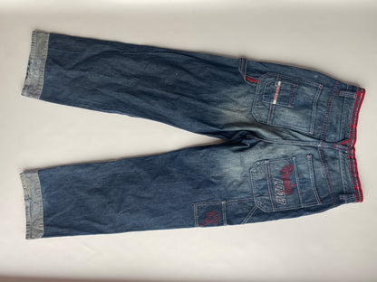 Download dark denim baggy Jeans mid waist Skater, S, M