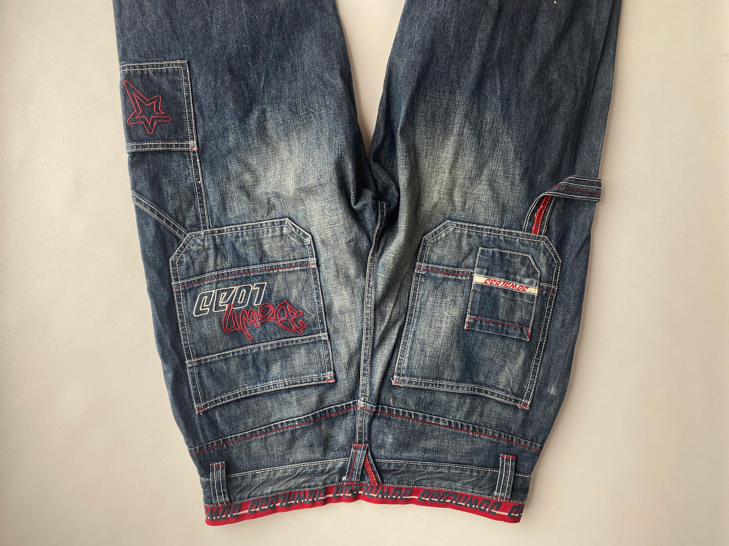 Download dark denim baggy Jeans mid waist Skater, S, M