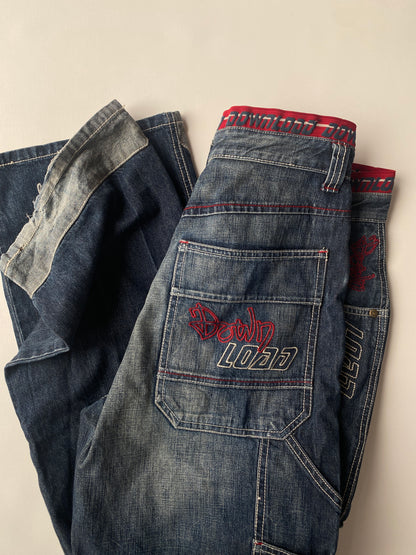 Download dark denim baggy Jeans mid waist Skater, S, M