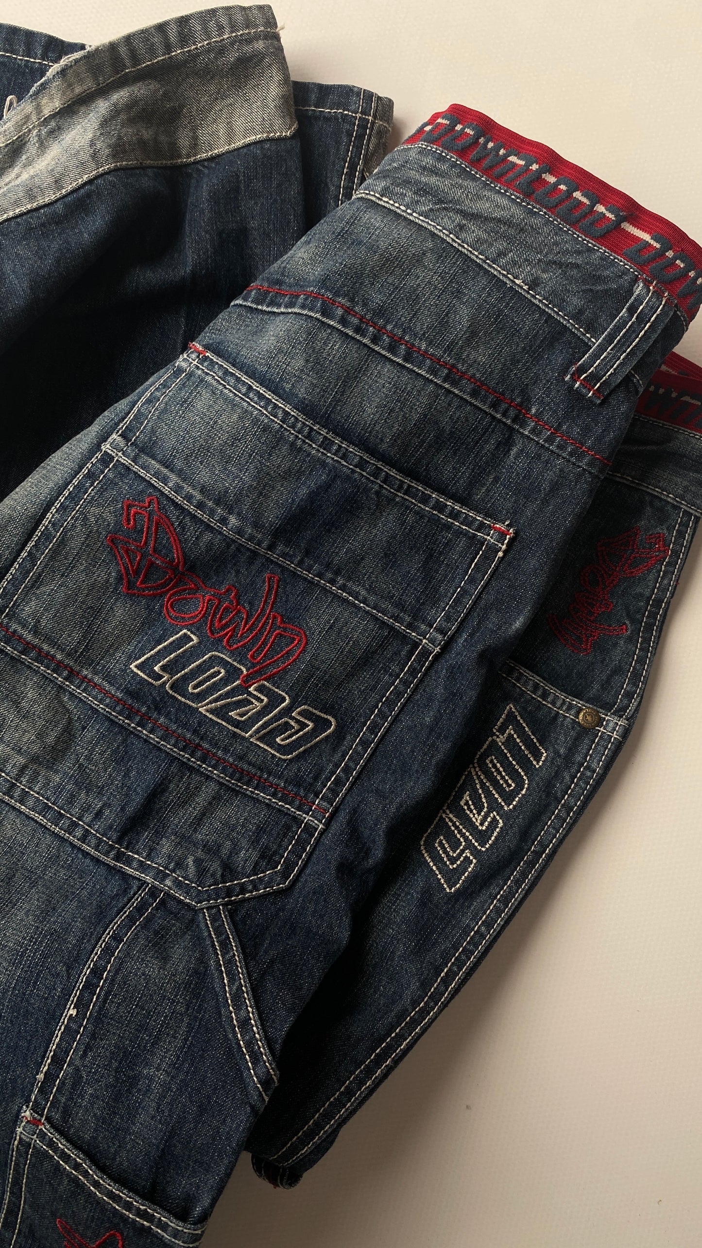 Download dark denim baggy Jeans mid waist Skater, S, M