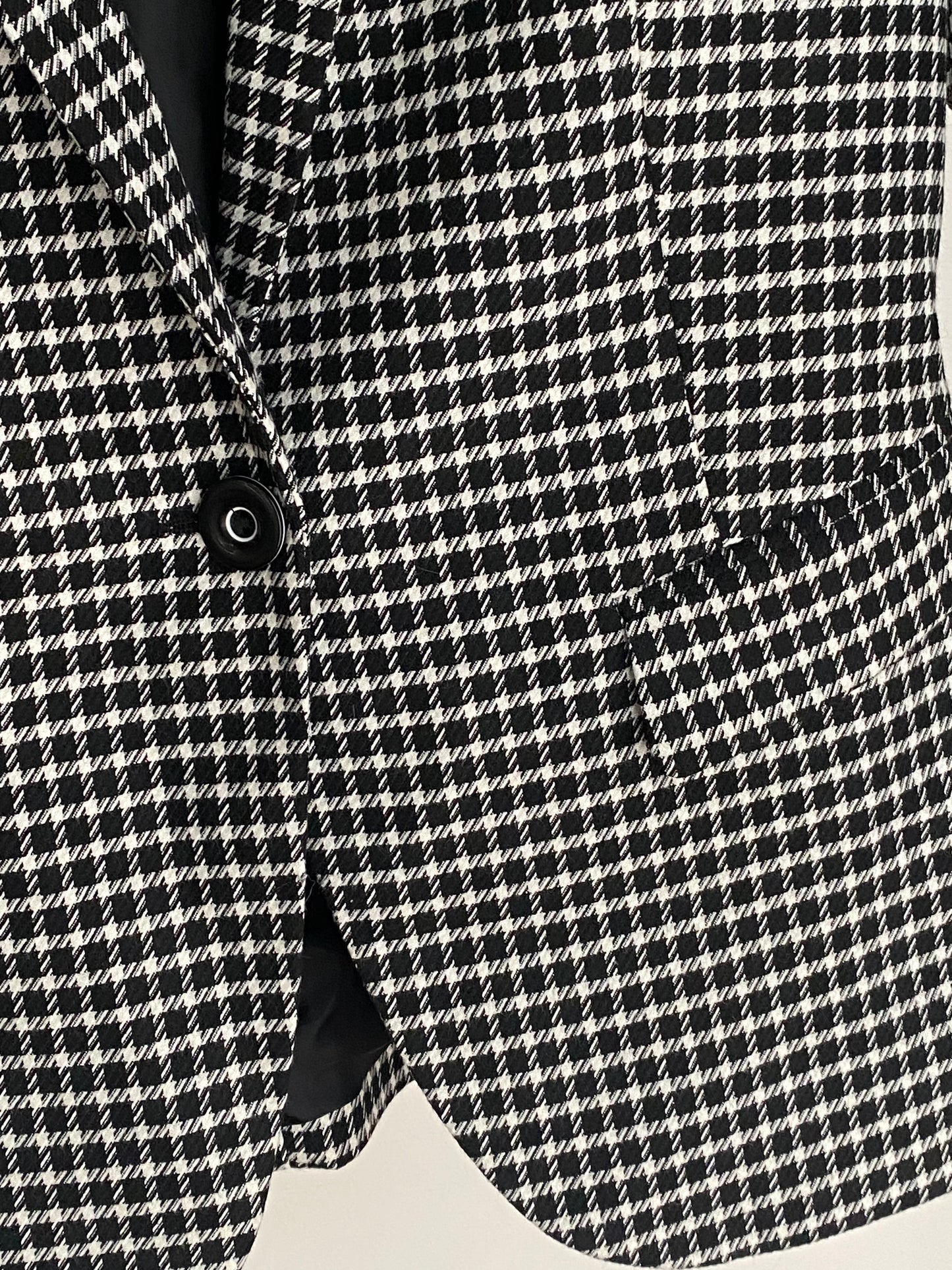 Pre-loved Orsay Blazer schwarz-weiß kariert mit 3/4 Arm, S