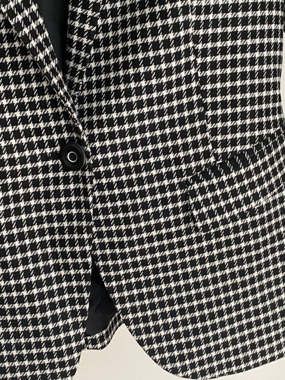 Pre-loved Orsay Blazer schwarz-weiß kariert mit 3/4 Arm, S