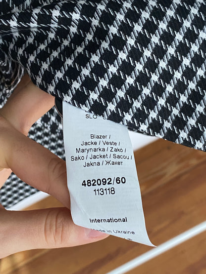 Pre-loved Orsay Blazer schwarz-weiß kariert mit 3/4 Arm, S