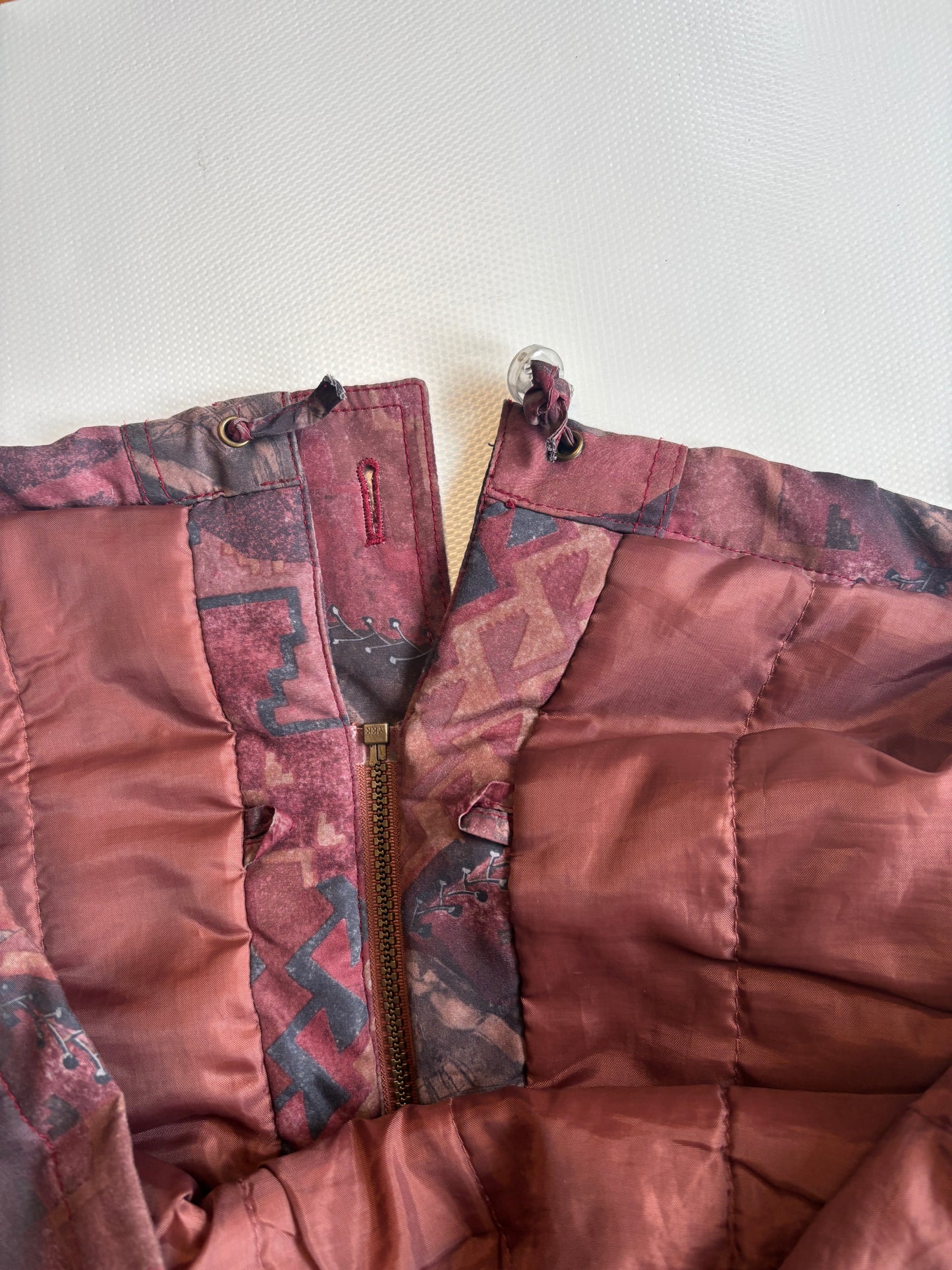 Vintage Retro Rudolf Scherer Cityline Jacke Parka bordeaux rot gemustert, M,L,XL