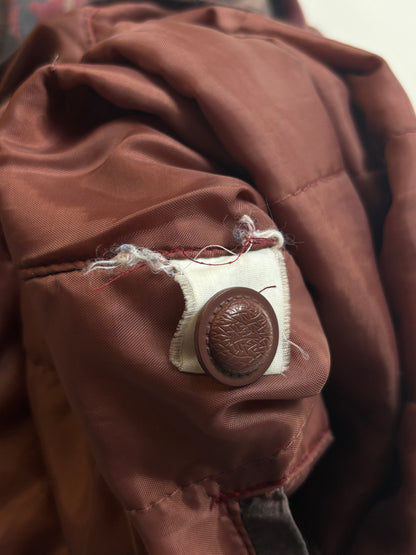 Vintage Retro Rudolf Scherer Cityline Jacke Parka bordeaux rot gemustert, M,L,XL