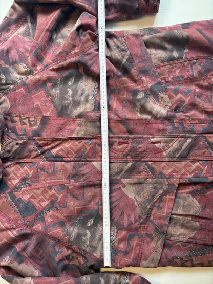 Vintage Retro Rudolf Scherer Cityline Jacke Parka bordeaux rot gemustert, M,L,XL