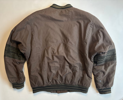 Vintage Bomberjacke braun oliv khaki mit Knöpfen, S,M,L