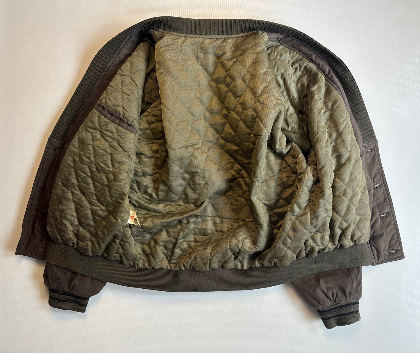 Vintage Bomberjacke braun oliv khaki mit Knöpfen, S,M,L