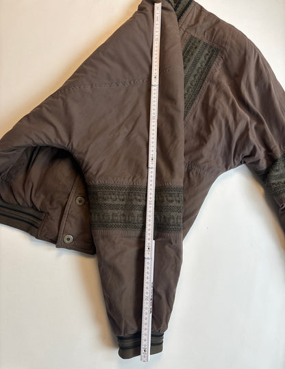 Vintage Bomberjacke braun oliv khaki mit Knöpfen, S,M,L