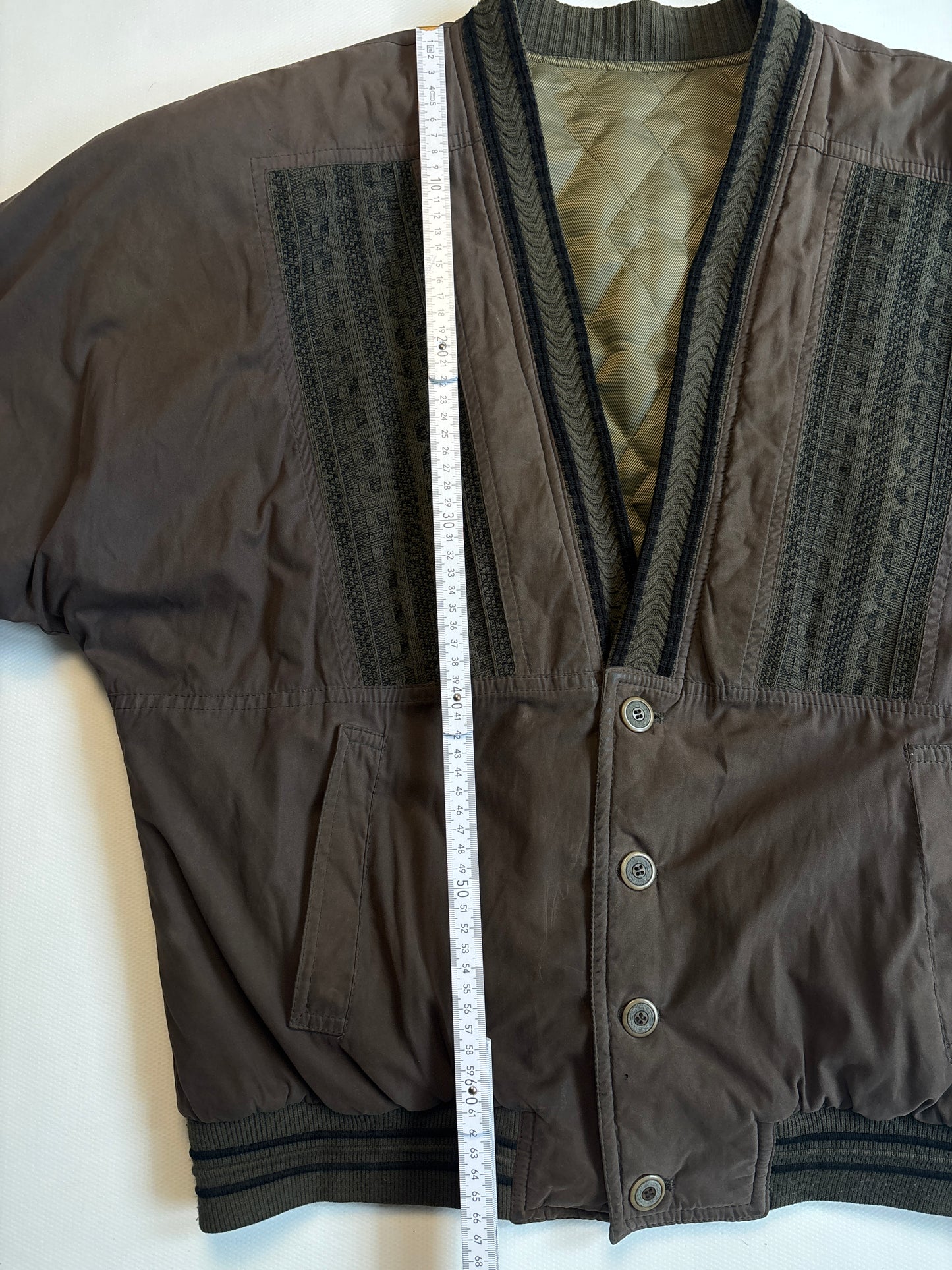 Vintage Bomberjacke braun oliv khaki mit Knöpfen, S,M,L