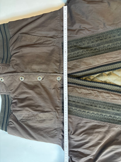 Vintage Bomberjacke braun oliv khaki mit Knöpfen, S,M,L