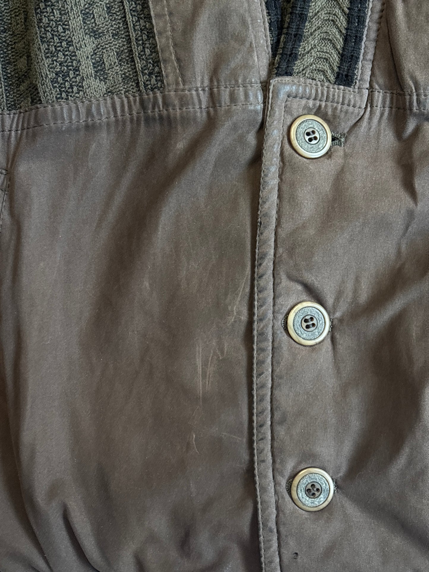 Vintage Bomberjacke braun oliv khaki mit Knöpfen, S,M,L