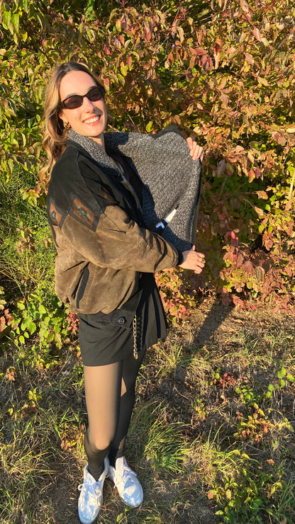 Aztec Navajo Suede Sherpa Wildleder Jacke mit Aztekenmuster, Vintage, S,M,L