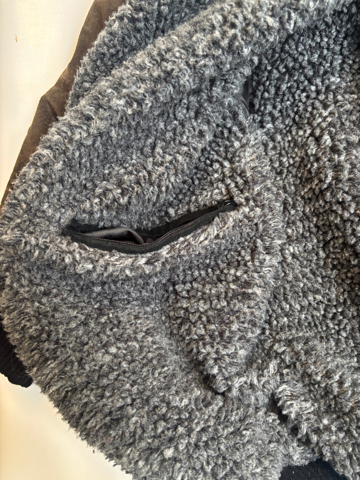 Aztec Navajo Suede Sherpa Wildleder Jacke mit Aztekenmuster, Vintage, S,M,L