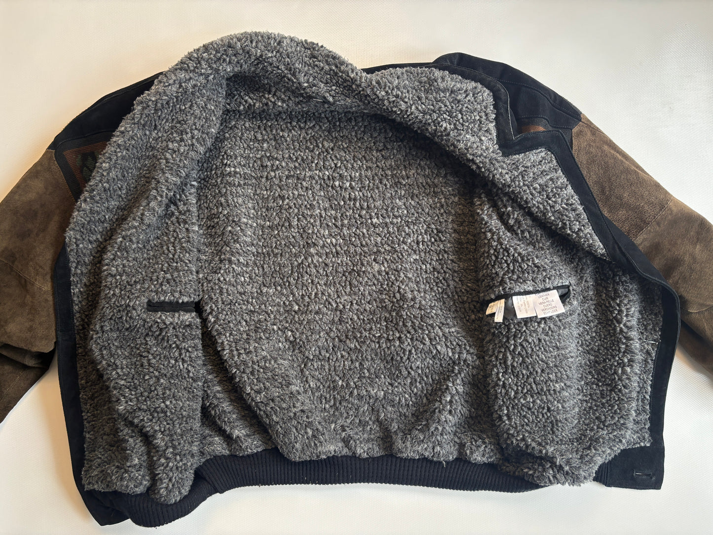 Aztec Navajo Suede Sherpa Wildleder Jacke mit Aztekenmuster, Vintage, S,M,L