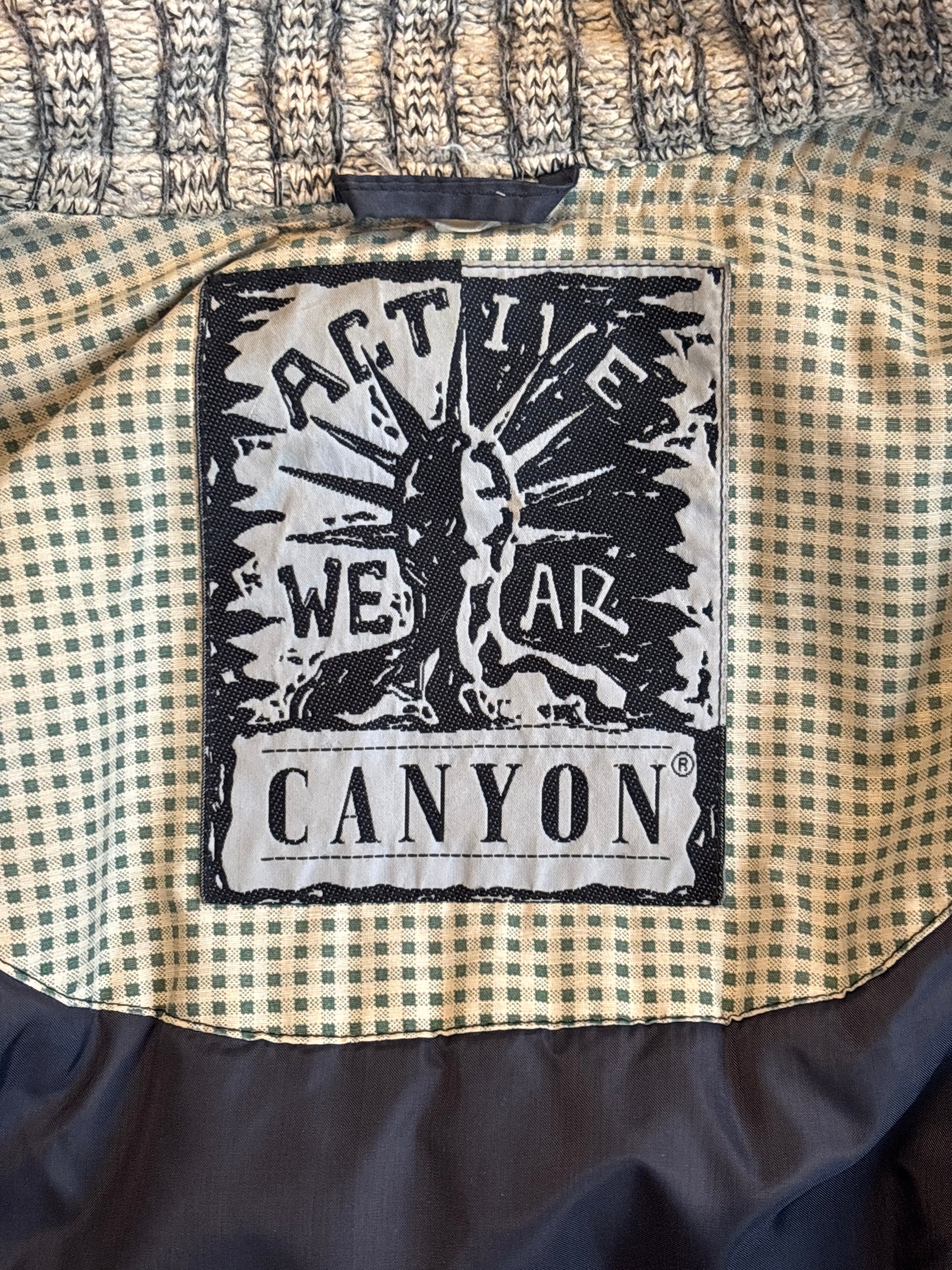 Vintage Skijacke Snow Retro Stil CANYON grün oversize, M,L,XL
