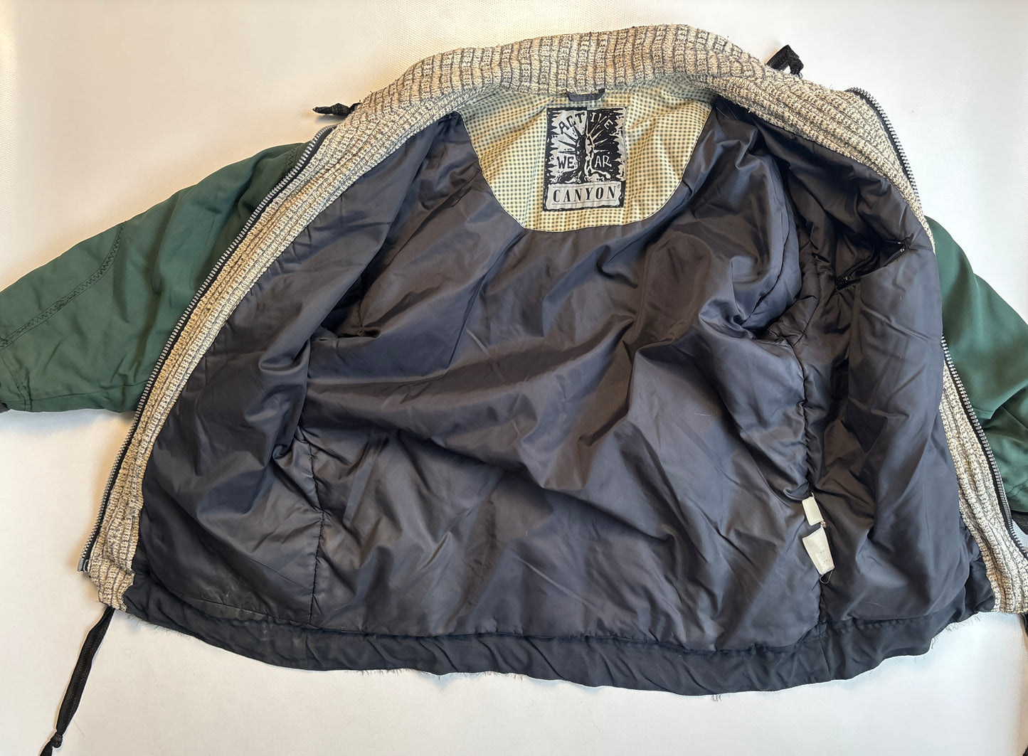 Vintage Skijacke Snow Retro Stil CANYON grün oversize, M,L,XL