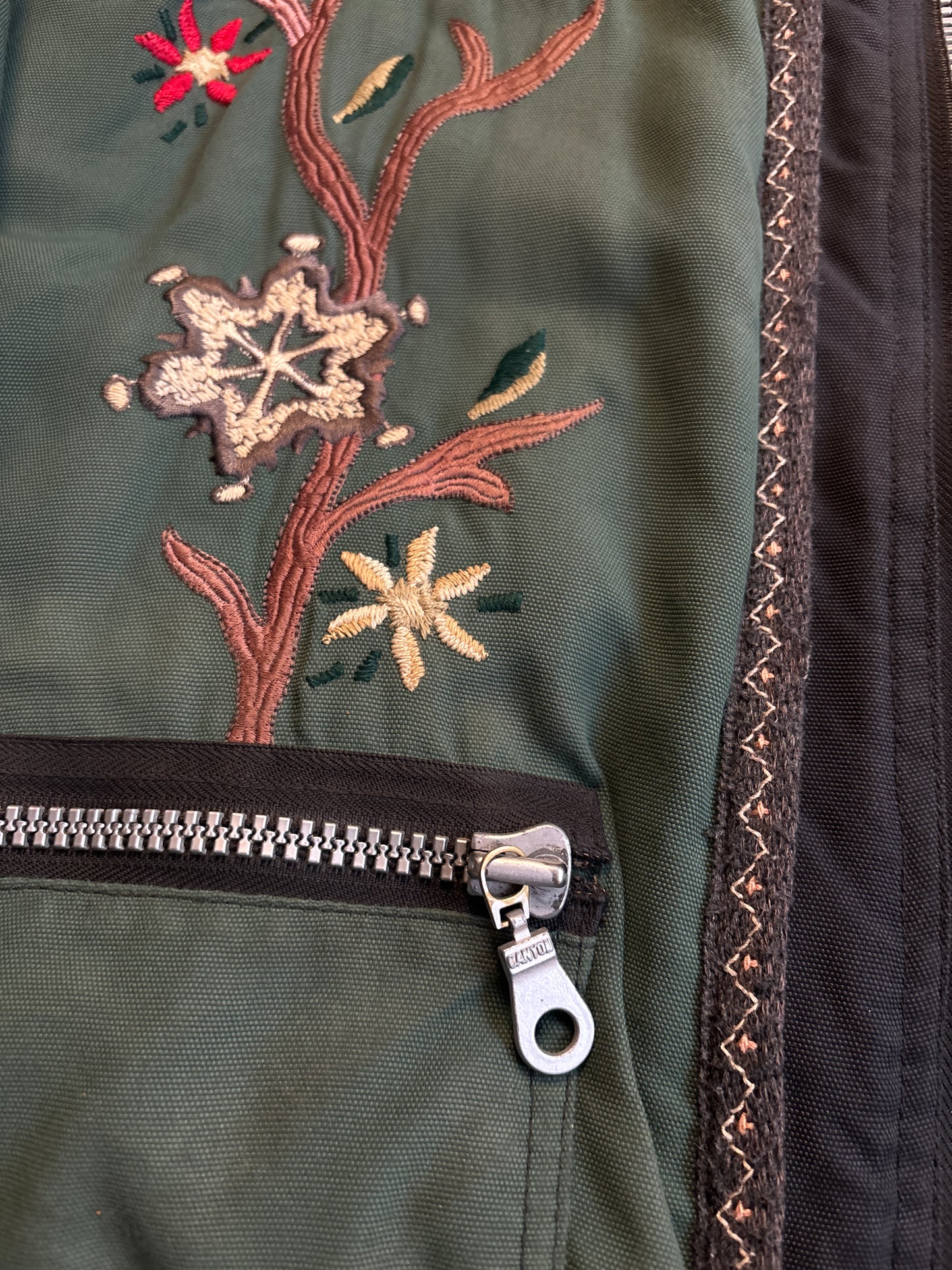 Vintage Skijacke Snow Retro Stil CANYON grün oversize, M,L,XL