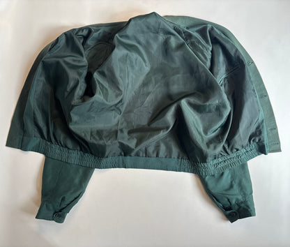 Seide Jacke Blouson Retro Farbmix grün blau rot, oversize, S,M,L,XL