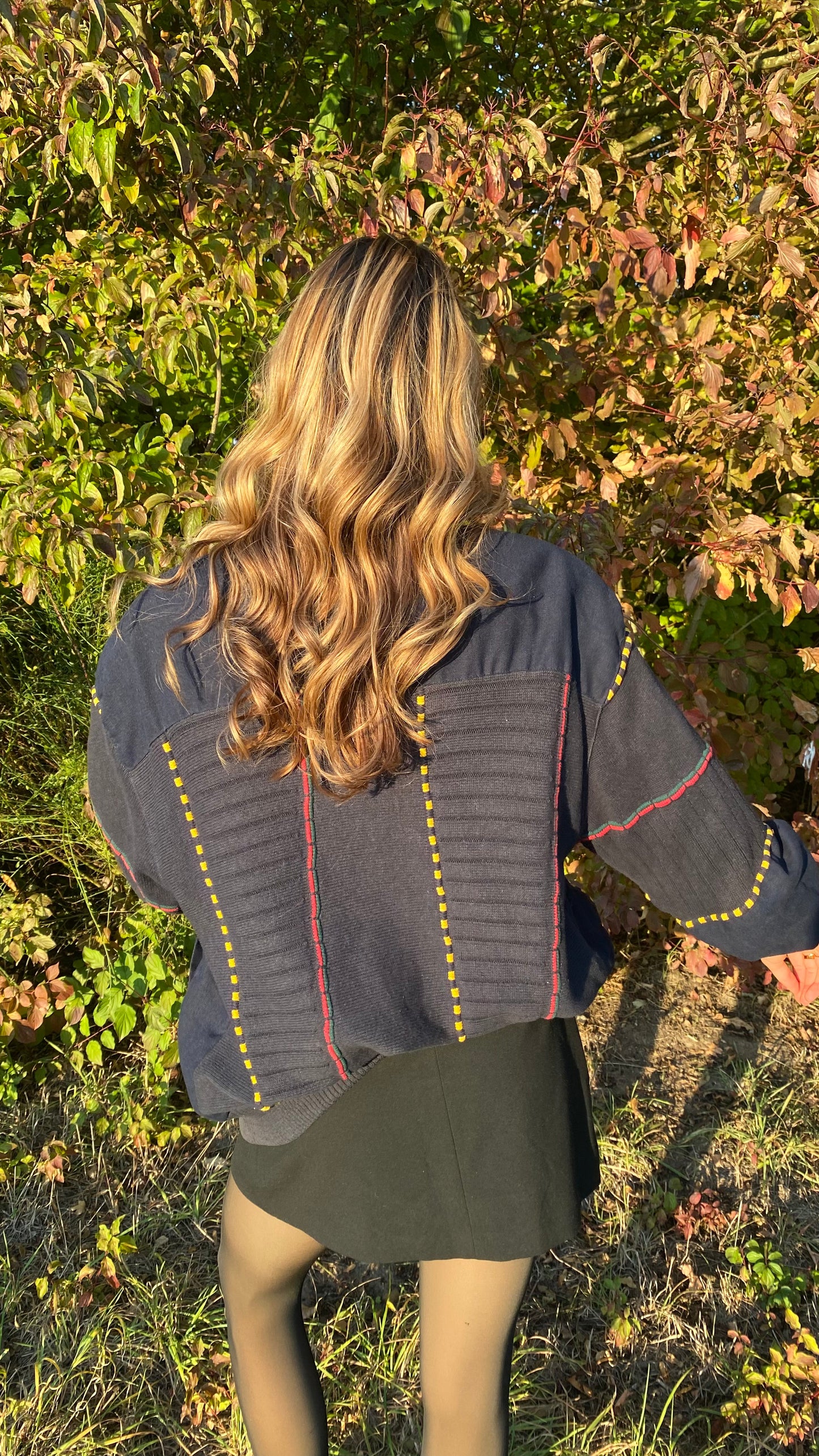 Vintage Grandpa Leinen Jacke 3D Muster Strick Cardigan Stil S,M,L