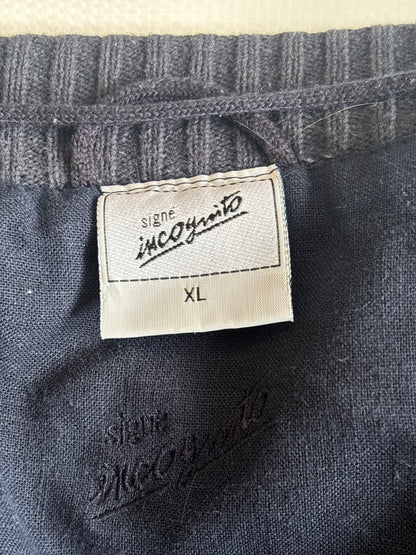 Vintage Grandpa Leinen Jacke 3D Muster Strick Cardigan Stil S,M,L