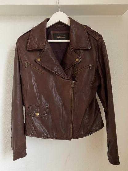 Mac Douglas Lederjacke in schönem braun, Reißverschluss, M