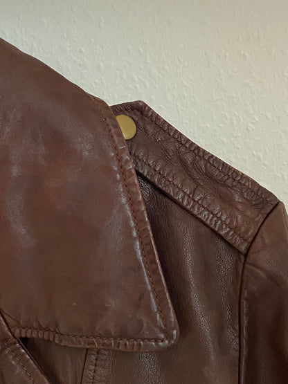 Mac Douglas Lederjacke in schönem braun, Reißverschluss, M