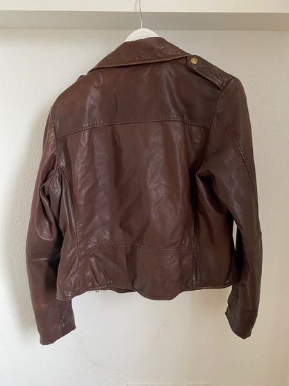 Mac Douglas Lederjacke in schönem braun, Reißverschluss, M