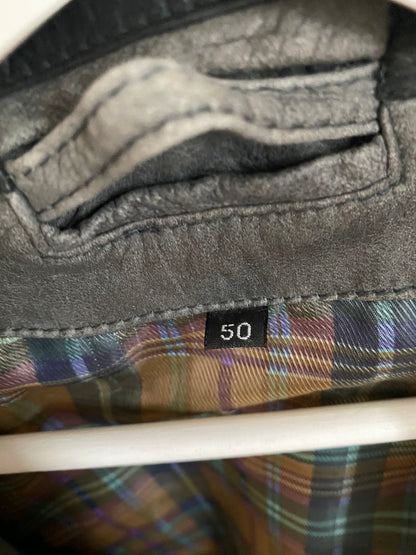 Weiche Vintage Lederjacke in grau, oversize, 2in1 Weste, S,M,L,XL