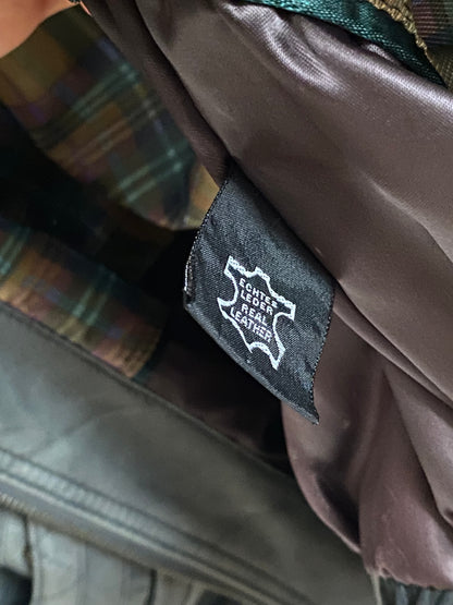 Weiche Vintage Lederjacke in grau, oversize, 2in1 Weste, S,M,L,XL