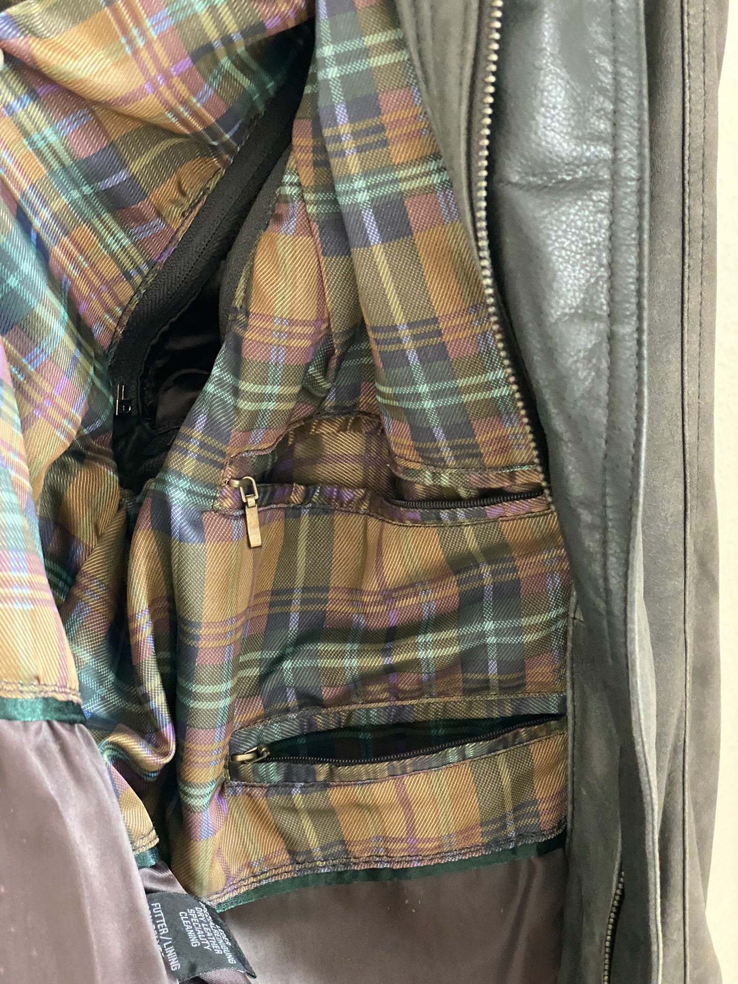 Weiche Vintage Lederjacke in grau, oversize, 2in1 Weste, S,M,L,XL