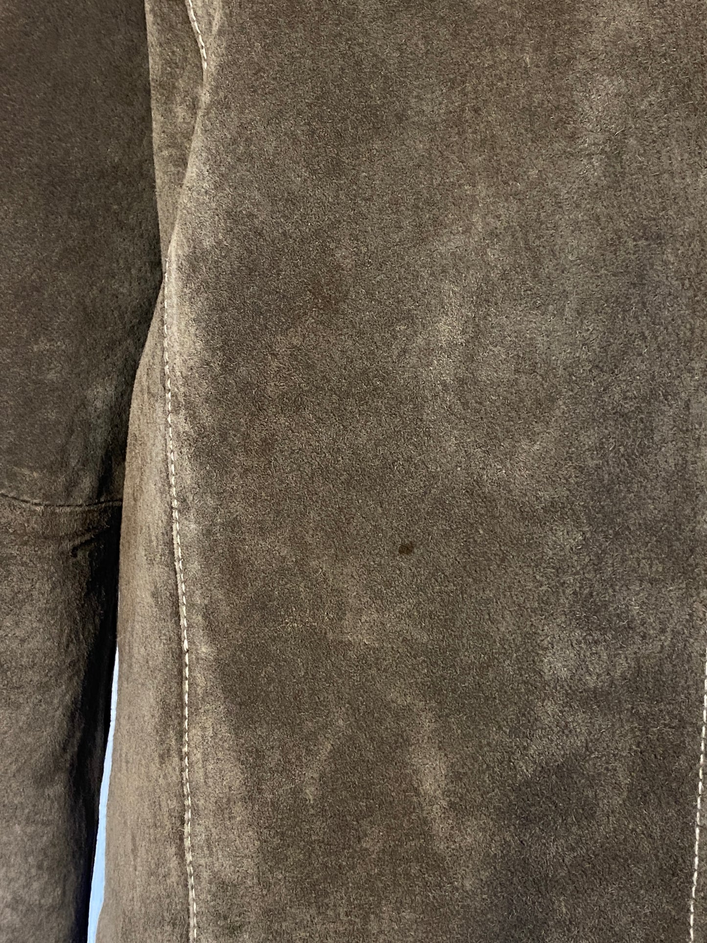 Wildlederjacke in oliv khaki, Kragen Blazer Stil, Julia S. Roma, S, M