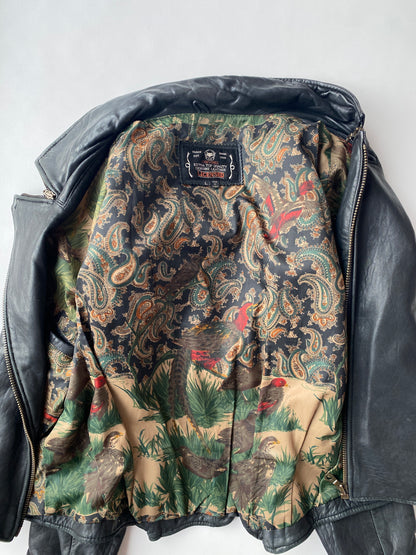 Echtleder Jacke Vintage Chevirex schwarz, M, L