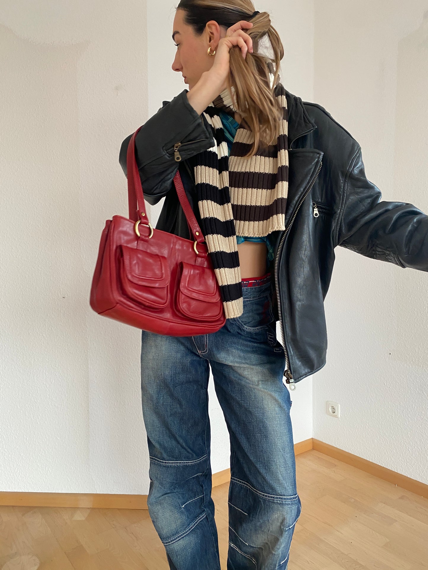 Echtleder Jacke Vintage Chevirex schwarz, M, L