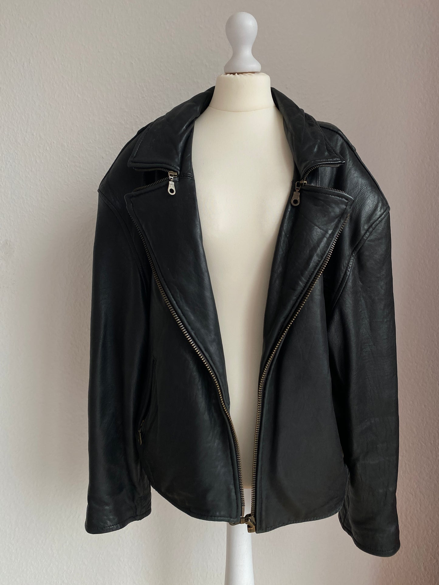 Echtleder Jacke Vintage Chevirex schwarz, M, L