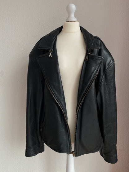Echtleder Jacke Vintage Chevirex schwarz, M, L