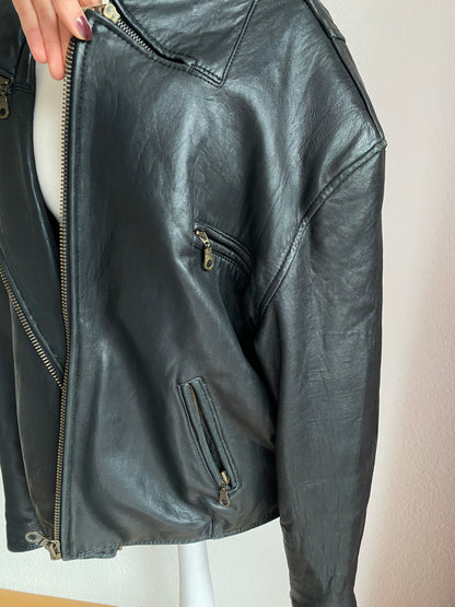 Echtleder Jacke Vintage Chevirex schwarz, M, L