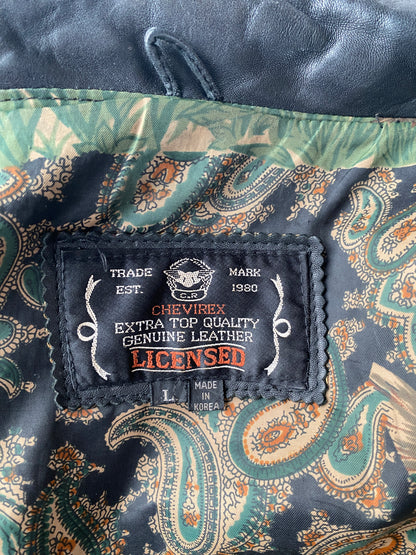 Echtleder Jacke Vintage Chevirex schwarz, M, L
