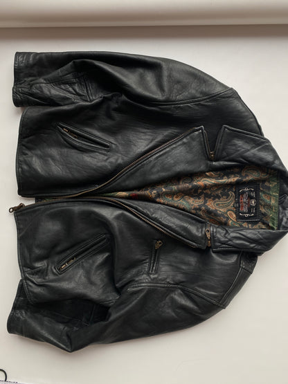 Echtleder Jacke Vintage Chevirex schwarz, M, L