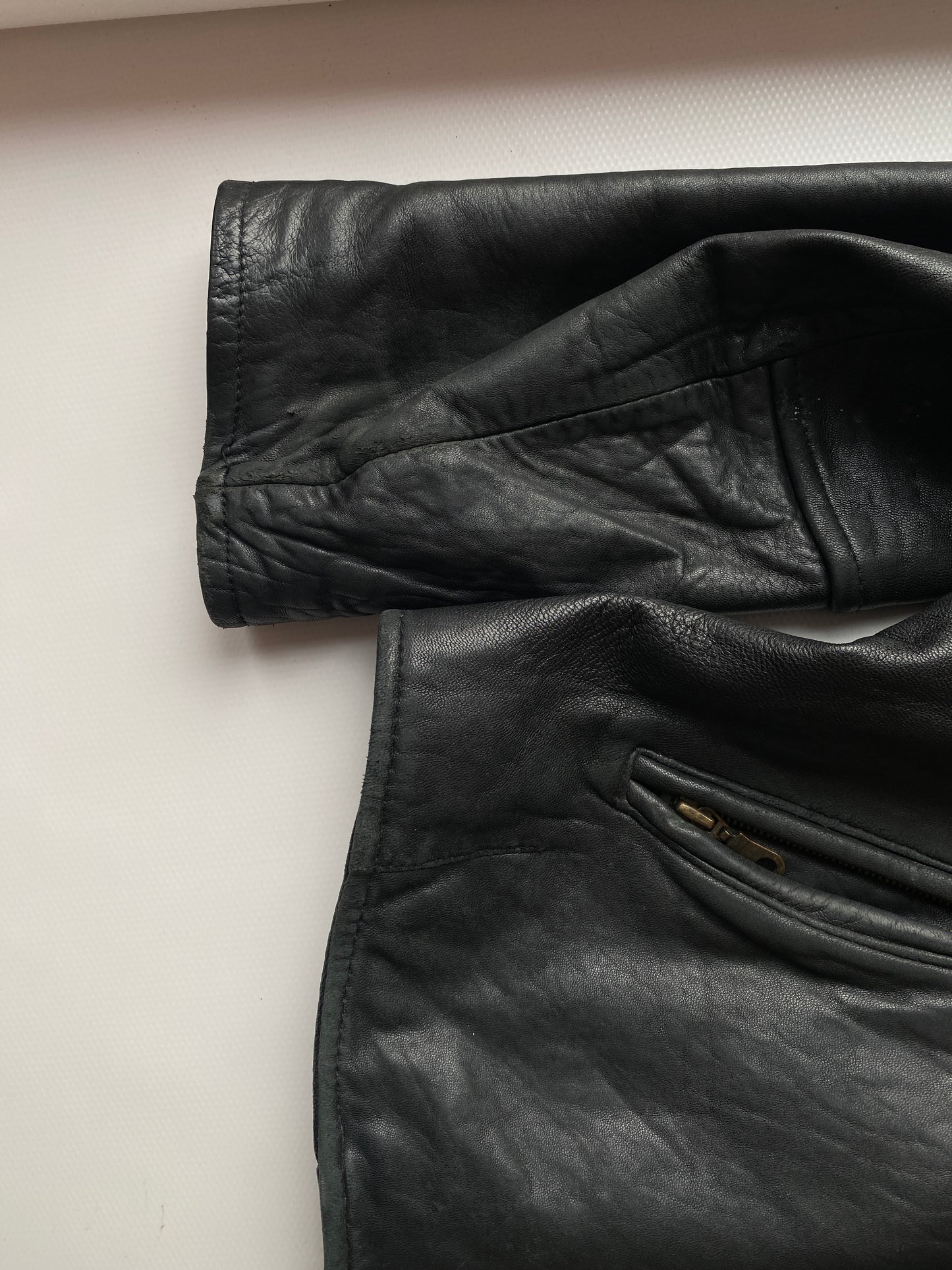 Echtleder Jacke Vintage Chevirex schwarz, M, L