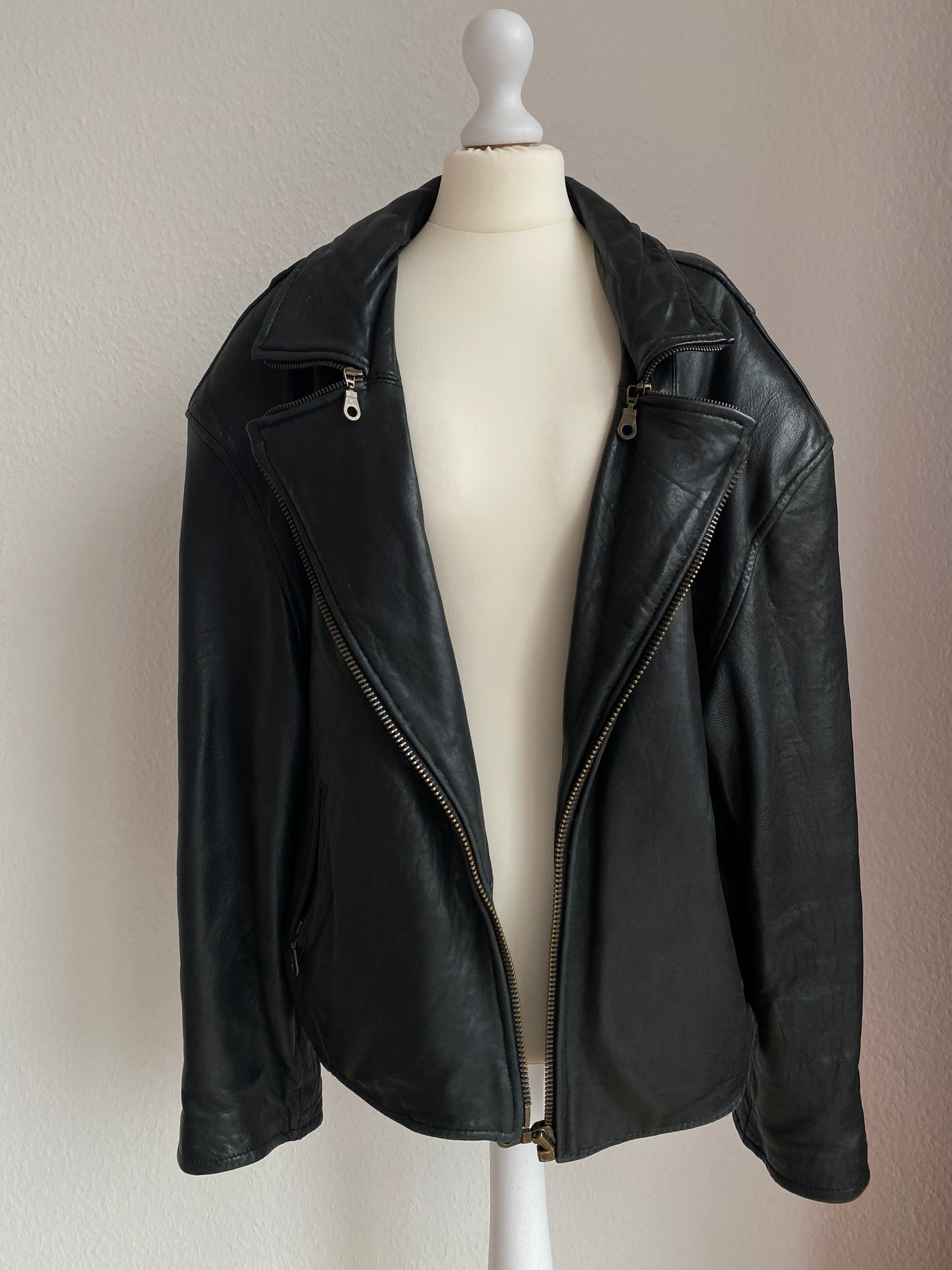 Echtleder Jacke Vintage Chevirex schwarz, M, L