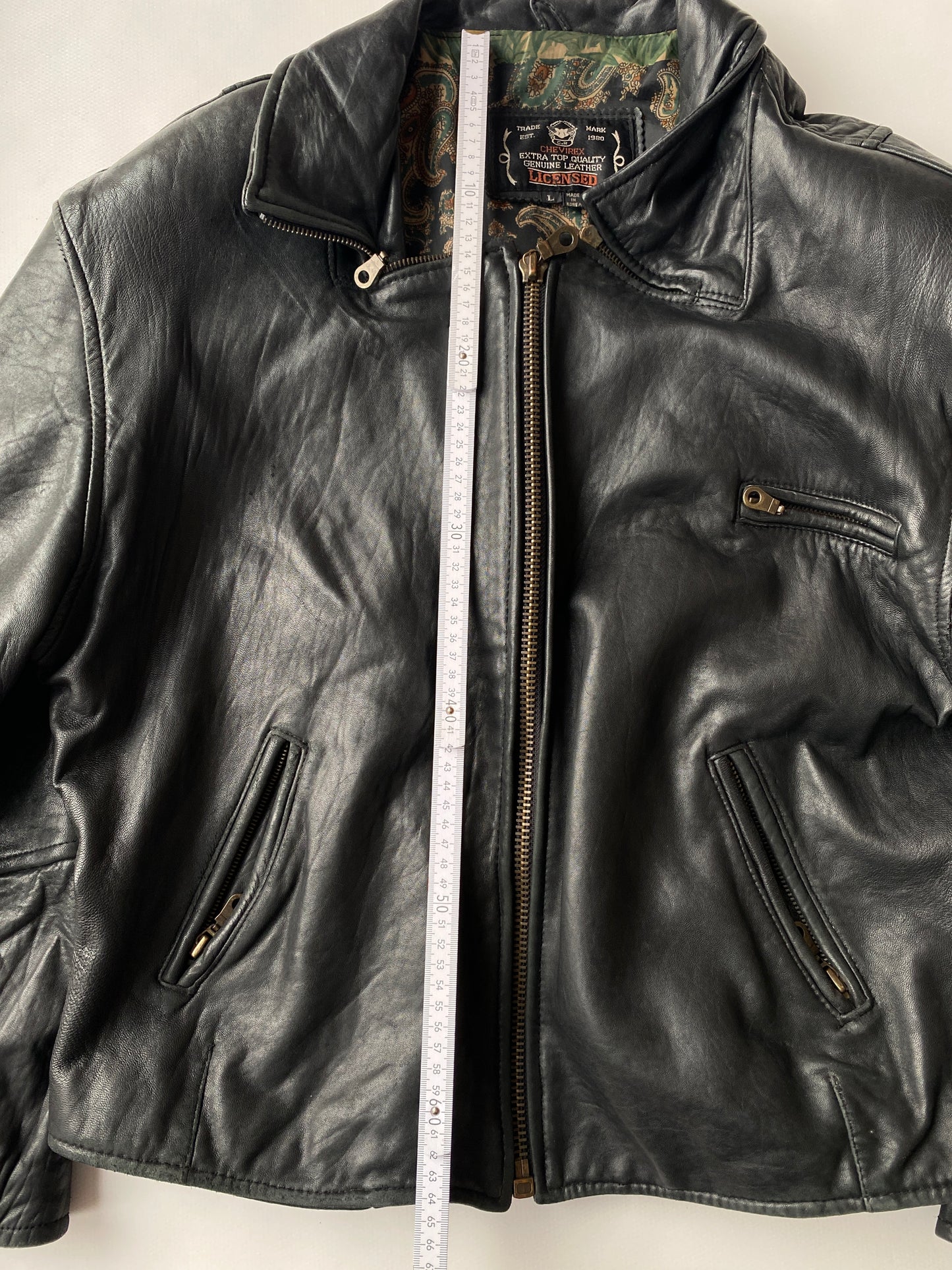 Echtleder Jacke Vintage Chevirex schwarz, M, L