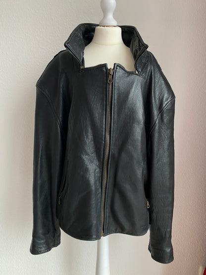 Echtleder Jacke Vintage Chevirex schwarz, M, L