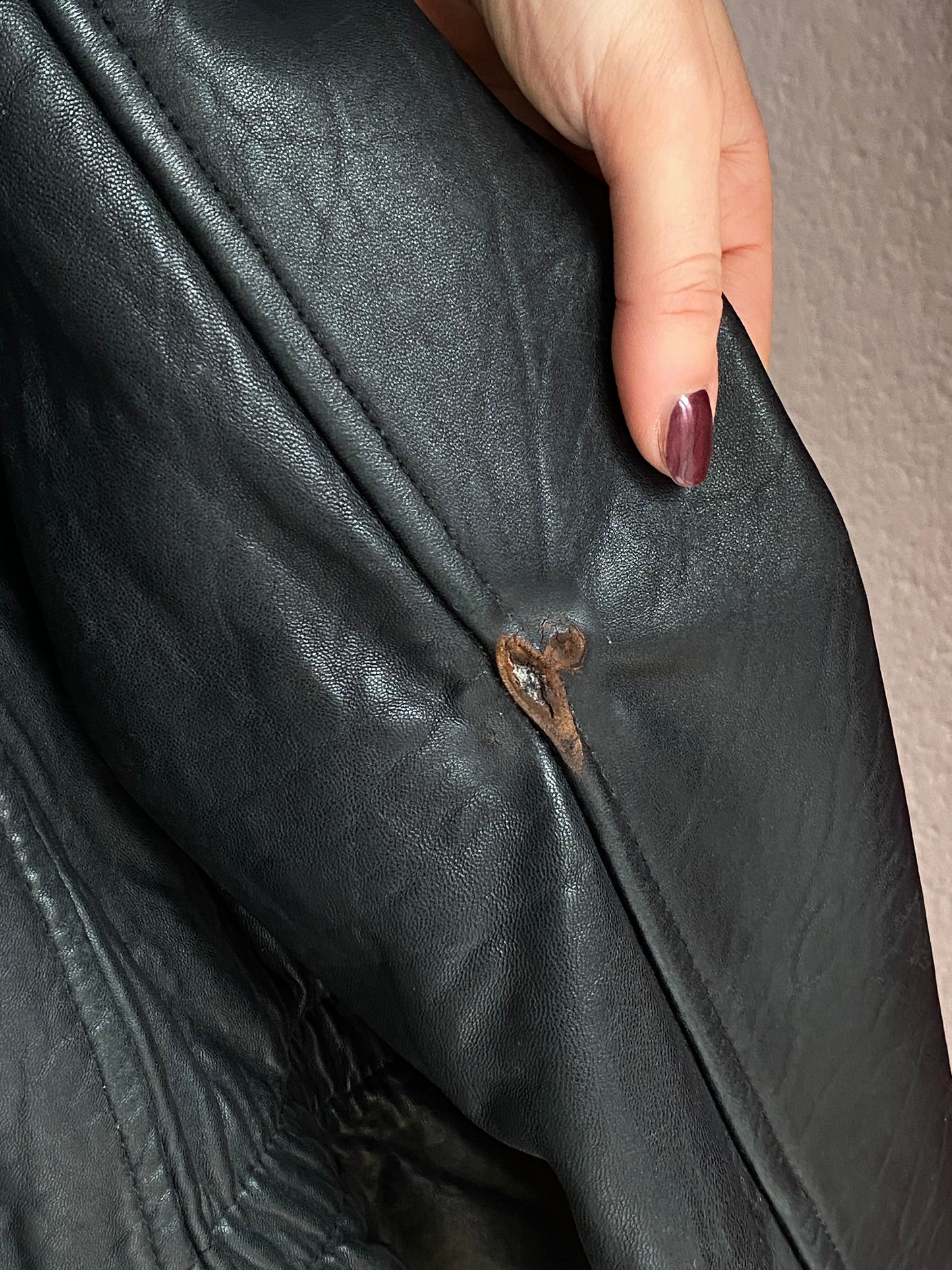 Echtleder Jacke Vintage Chevirex schwarz, M, L