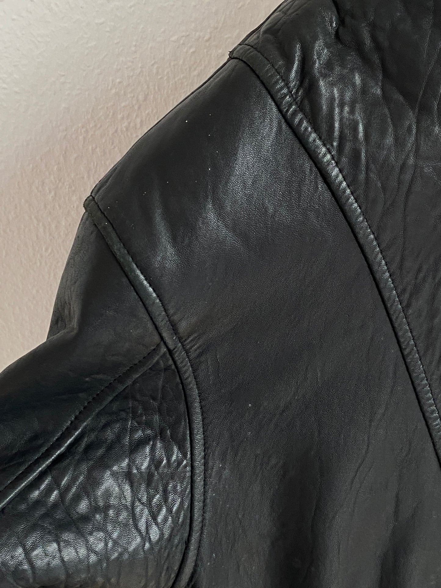 Echtleder Jacke Vintage Chevirex schwarz, M, L