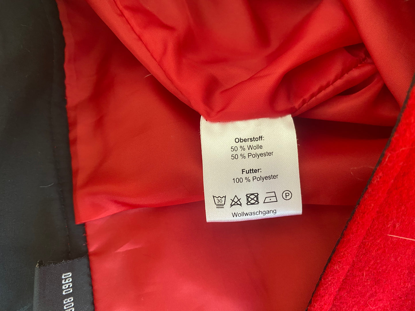 Pre-loved roter kurzer Rock aus Wollmischung mit Reißverschluss, S,M