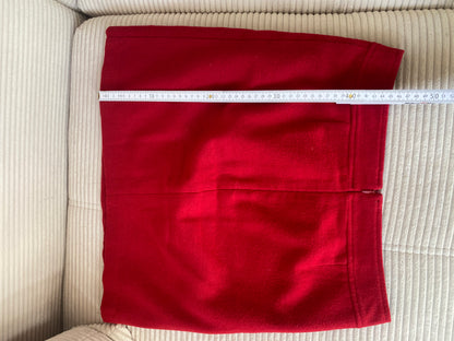 Pre-loved roter kurzer Rock aus Wollmischung mit Reißverschluss, S,M