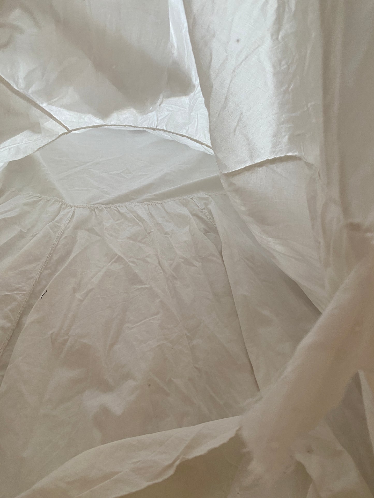 Traumhafter französischer Vintage Maxirock Zipfel Spitze Layering ruffled, S,M